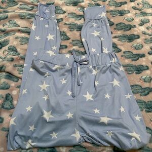 Five Style Star Patterned Blue Pajama Pants